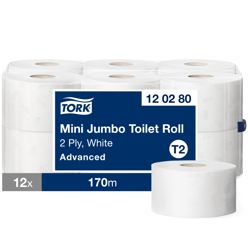 Papier toaletowy Tork 120280 Jumbo T2 Advanced x12 rolek 170m 2W